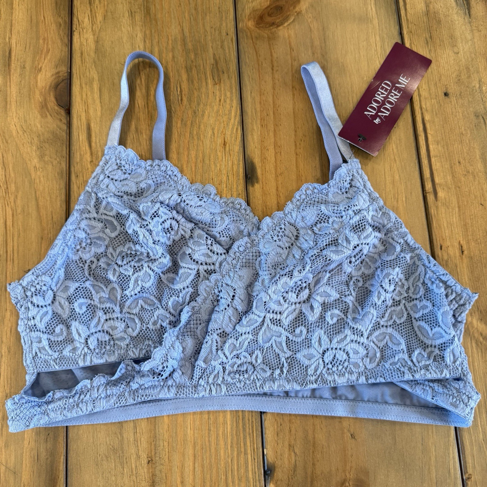 Adored by Adore Me Blythe Bralette Adjustable Blue size XL - NEW Adored by Adore Me Blythe Bralette Adjustable Blue size XL - NEW