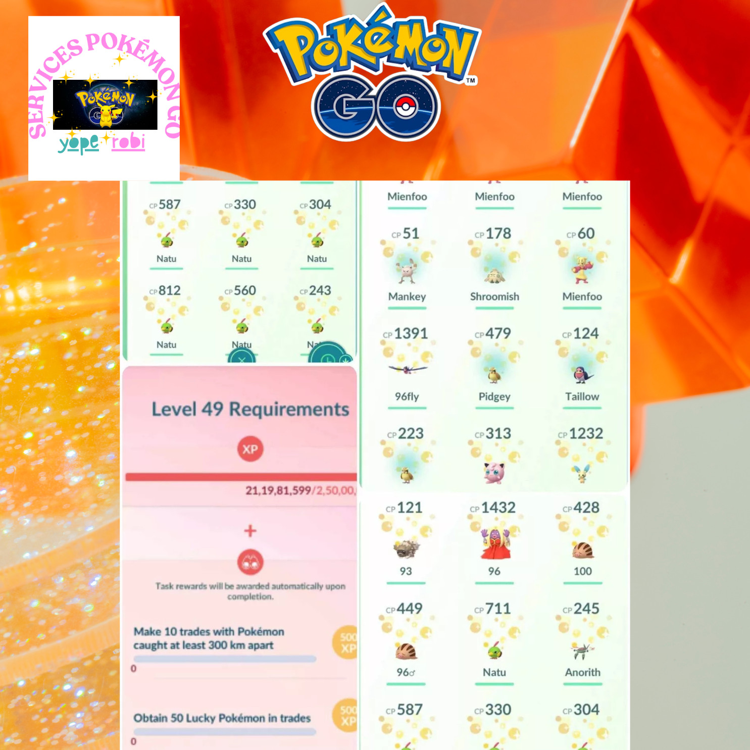 Pokémon Go❀❀Guarantee Lucky Trade package with Rand❀m Pokemons❀Digital
