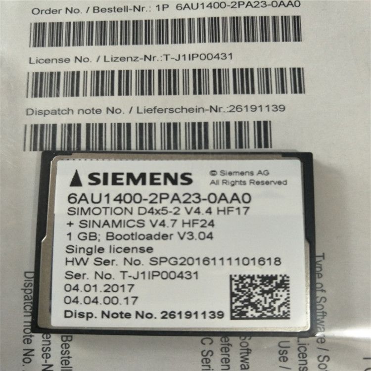 6AU1400-2PA23-0AA0 NEW SIEMENS SIMOTION DRIVE-BASED 1GB Compact Flash Card