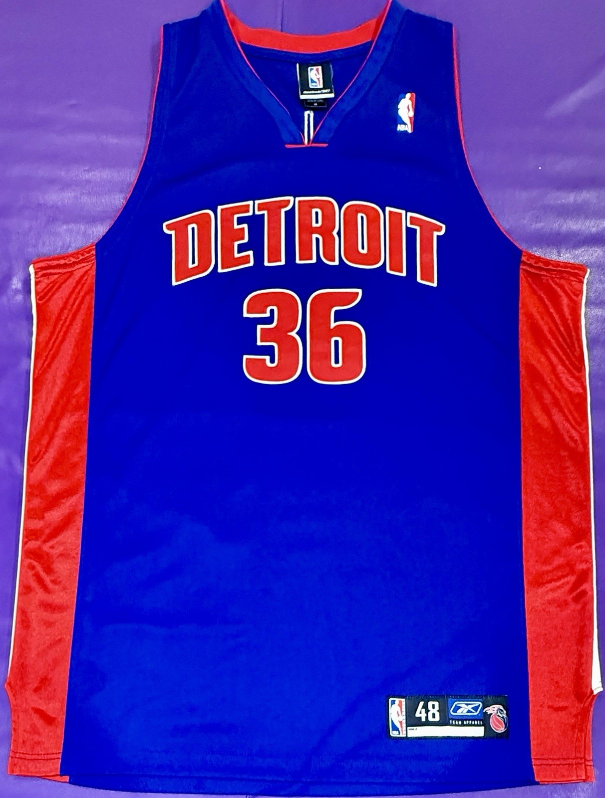 Authentic Rasheed Wallace #36 Detroit Pistons Vintage On Court Reebok Jersey 48 Authentic Rasheed Wallace #36 Detroit Pistons Vintage On Court Reebok Jersey 48