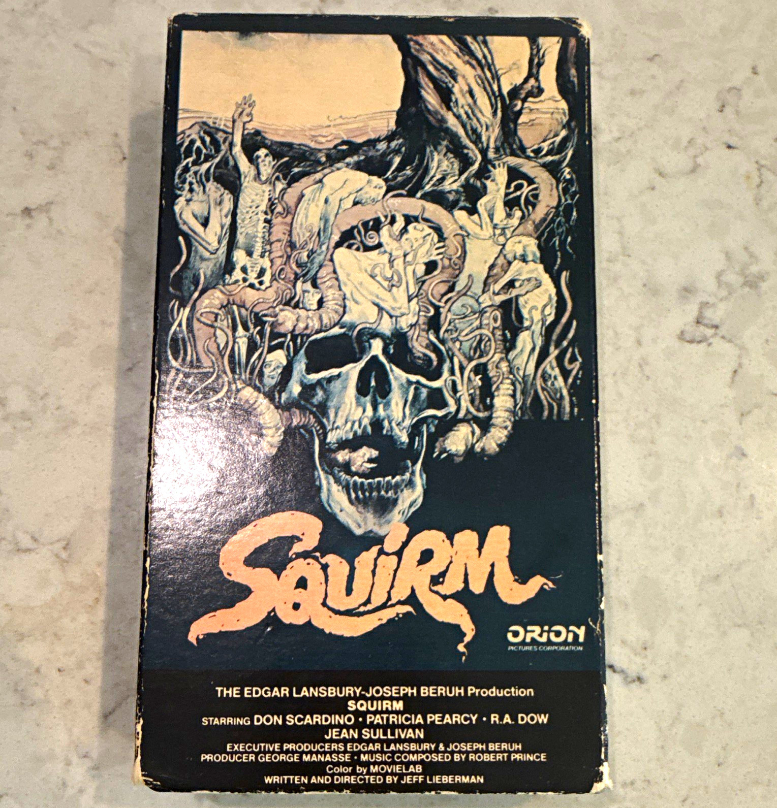Squirm VHS 1976 Horror Movie Orion Pictures Slipcase Rare Vintage