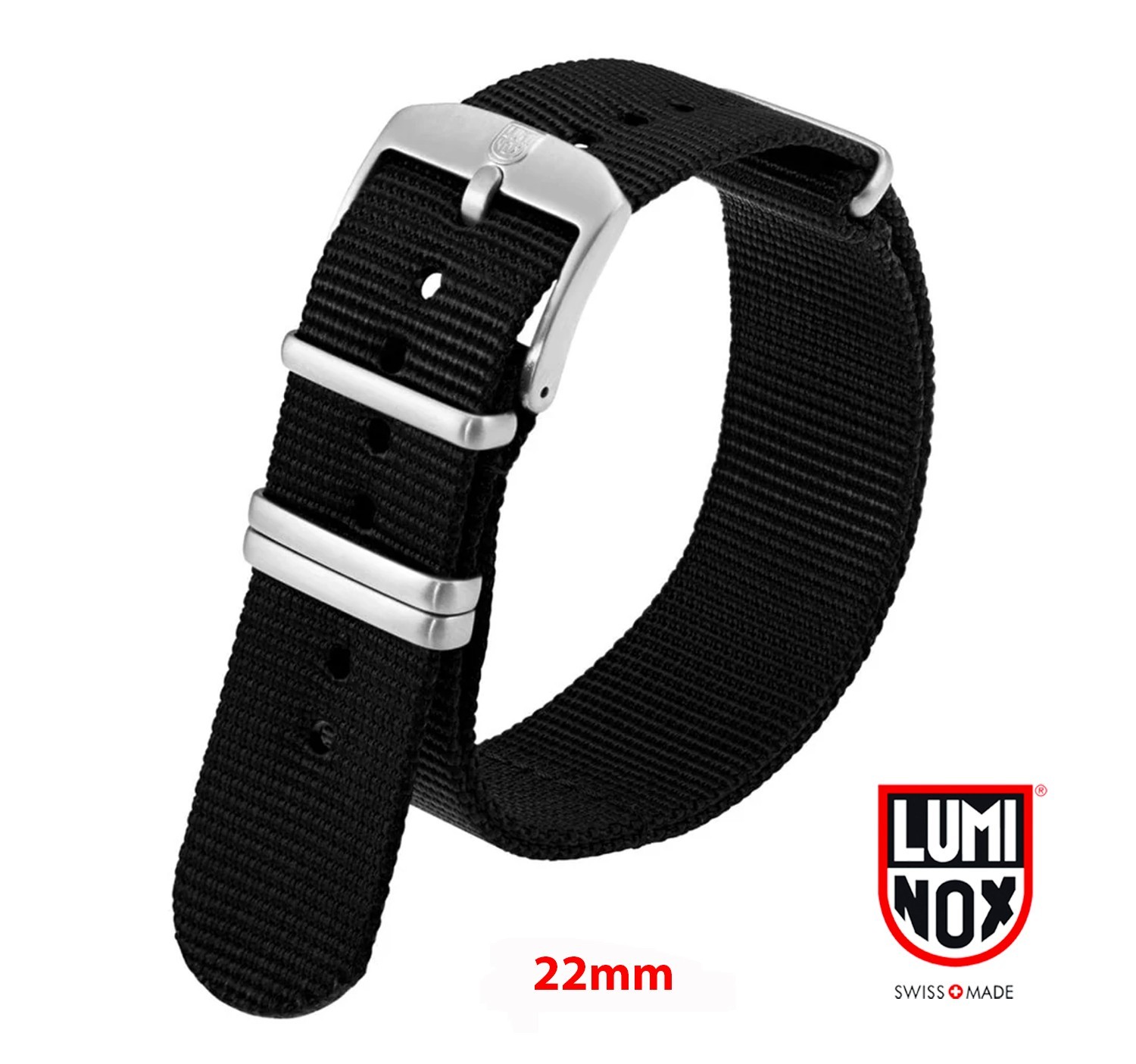 LUMINOX Watch Strap 22mm Nylon Ballistic Black 4 Rign 0320 3000 3900 3050 3950