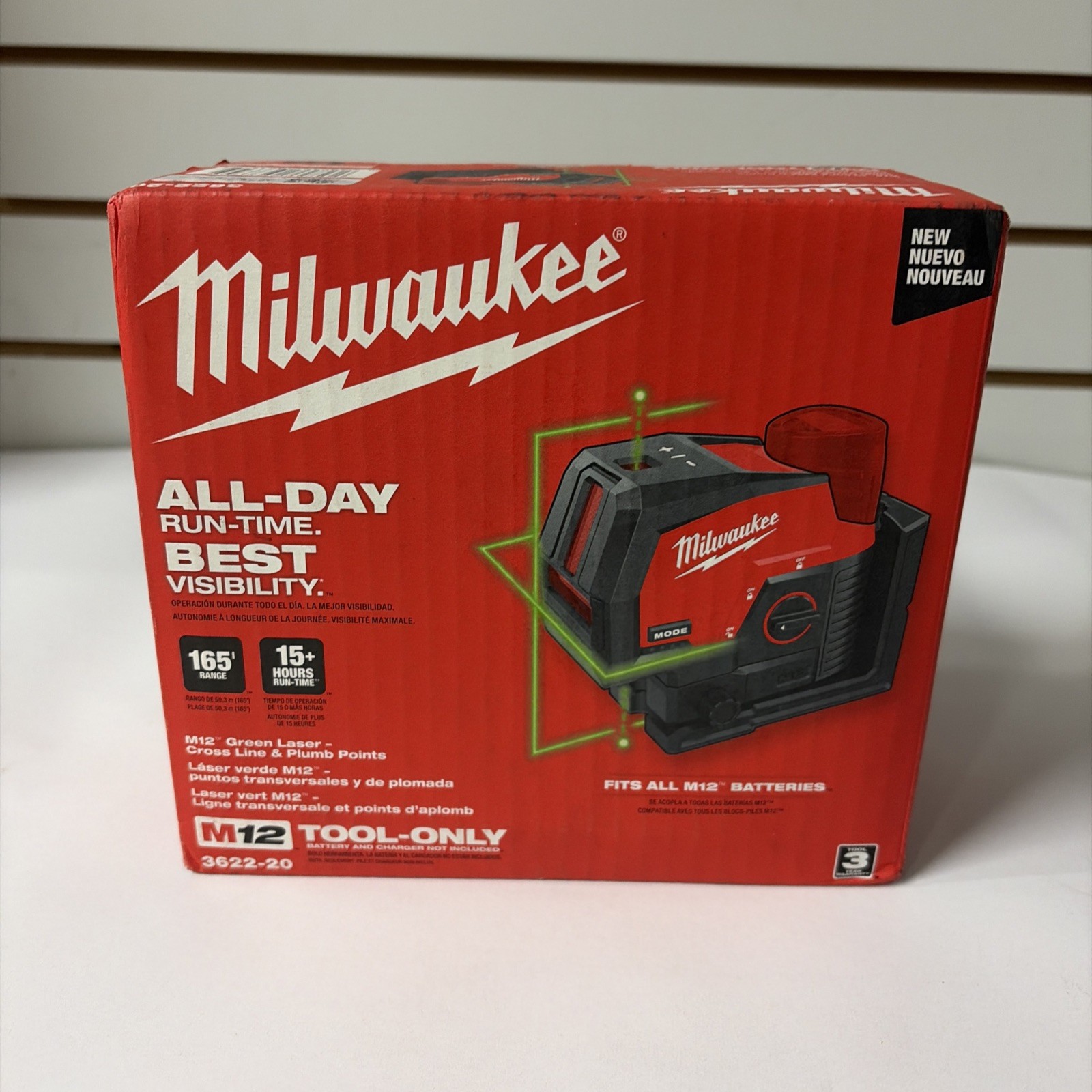 Milwaukee 3622-20 M12 12V M12 Green Laser Cross Line & Plumb Points Milwaukee 3622-20 M12 12V M12 Green Laser Cross Line & Plumb Points