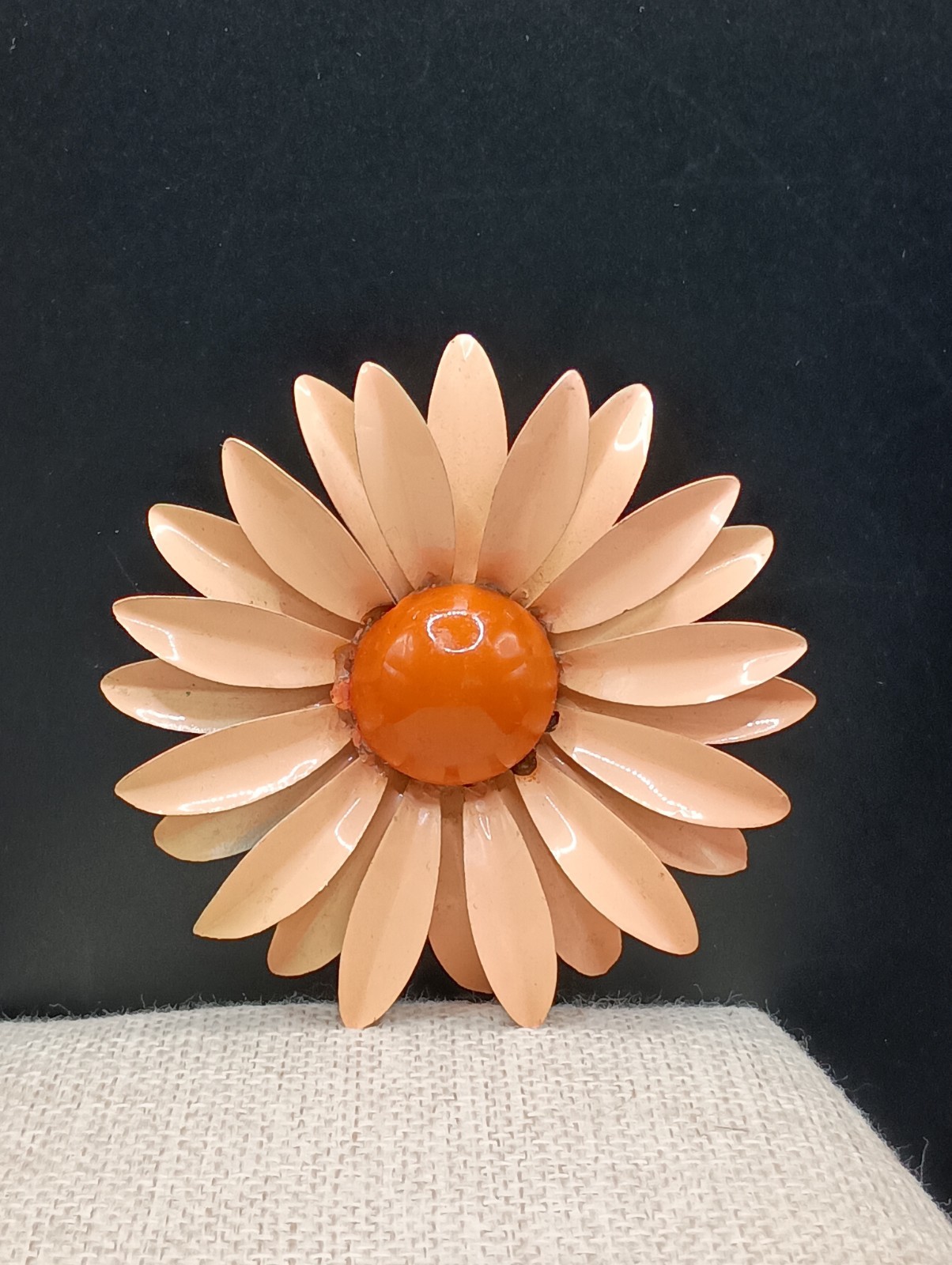Vintage Large Enamel Flower Brooch Mod Pop Art 3\