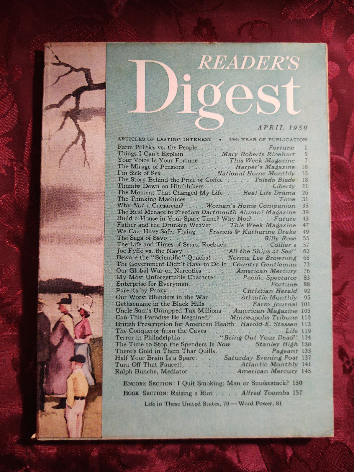 Readers Digest April 1950 Peter F Drucker Mary Roberts Rinehart Stanley High