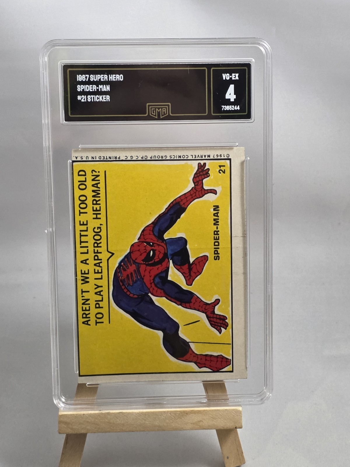 Vintage 1967 Philadelphia Gum Marvel Comic Super Hero Sticker Spider-Man #21