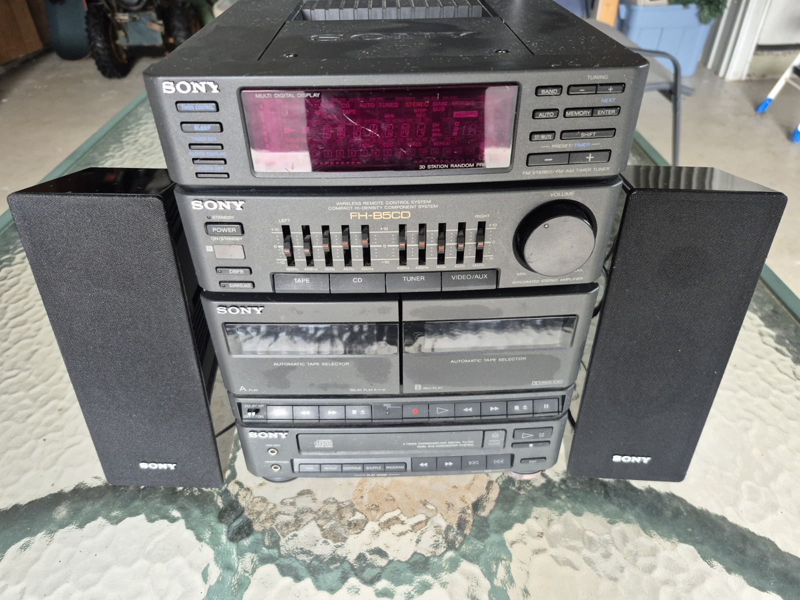 Sony FH-B5CD HCD-H5 Vintage Stereo System w/ Speakers - Parts/Repair