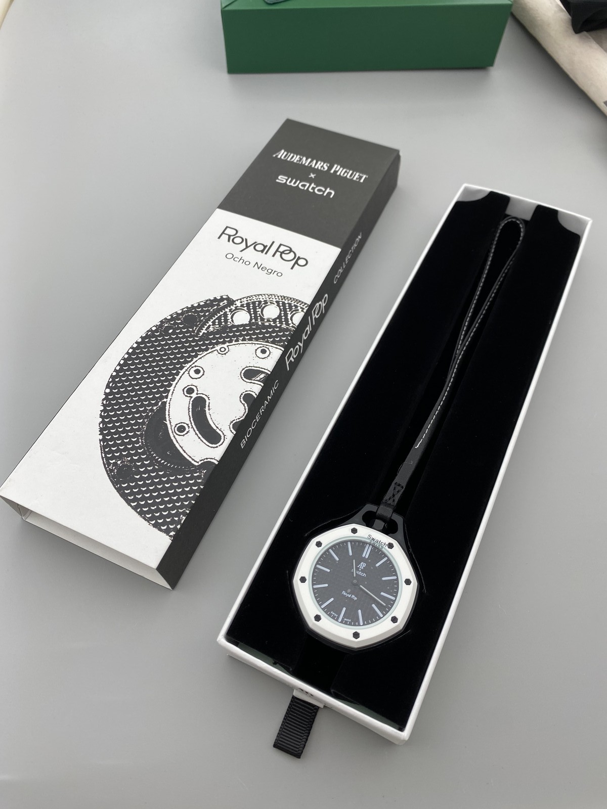 📣Swatch x Audemars Piguet Royal Ocho Negro Bioceramic Pocket Watch New with box