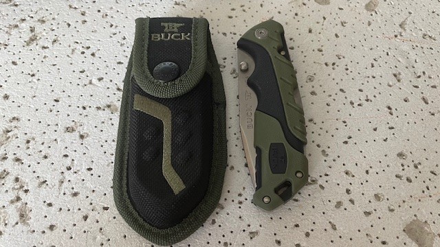 BUCK 659 USA Pursuit Large Folding Pocket Knife Lockback Green&Black Plain Blade
