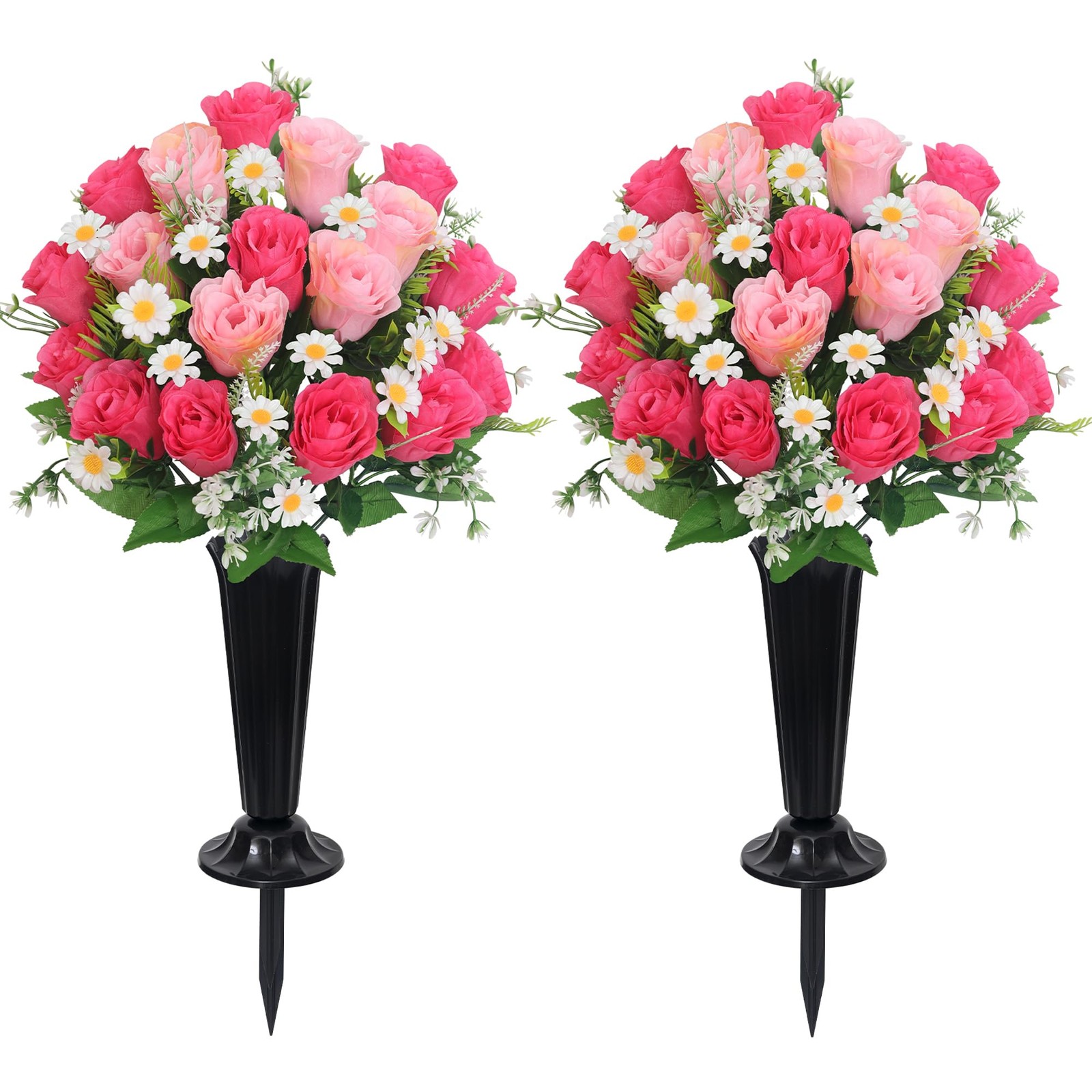 Wocst Artificial Cemetery Flowers for Grave Memorial Day Flowers for Cemetery...