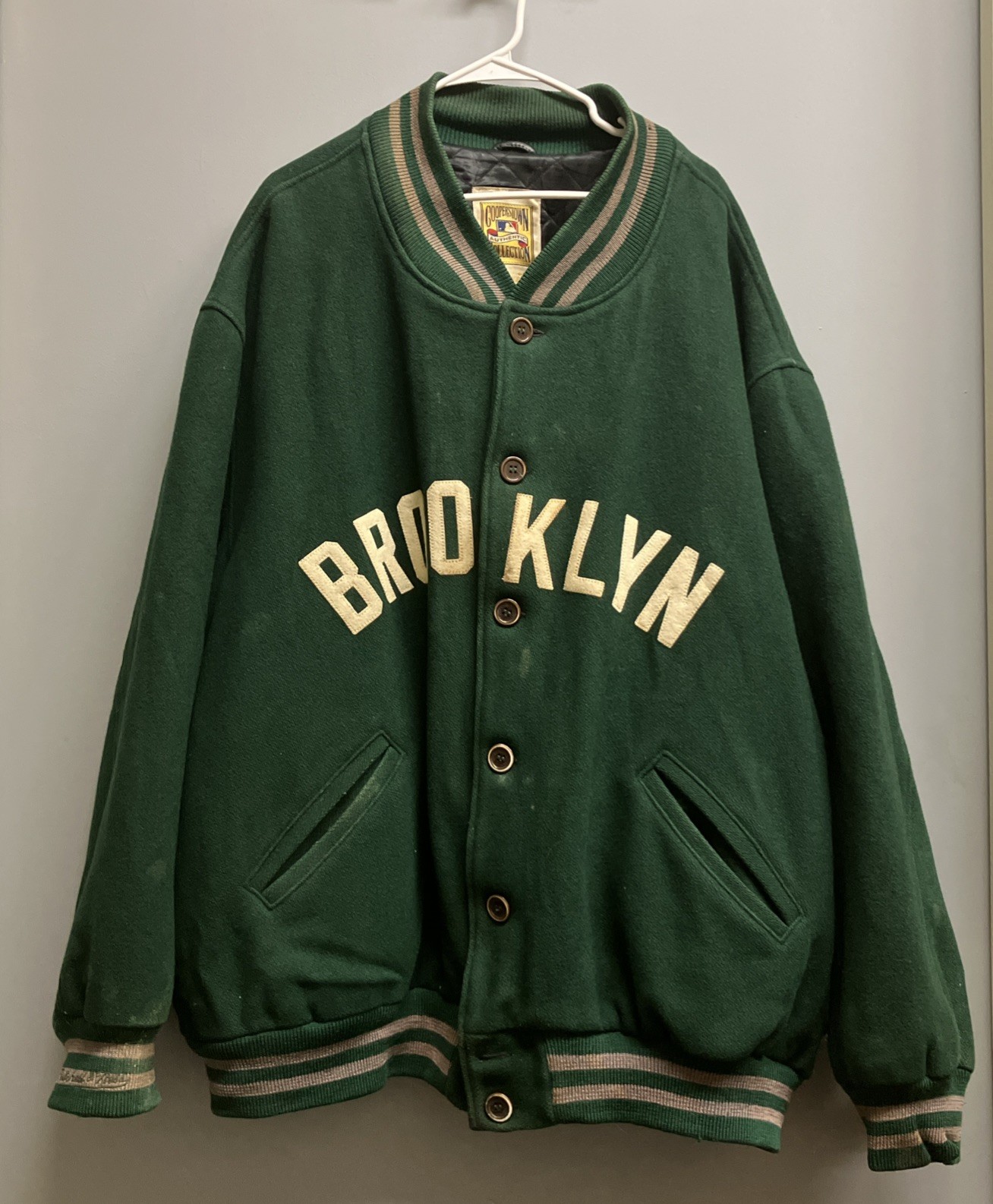 VTG Mitchell & Ness 1937 Brooklyn Dodgers Wool Varsity Jacket Cooperstown, Sz 64