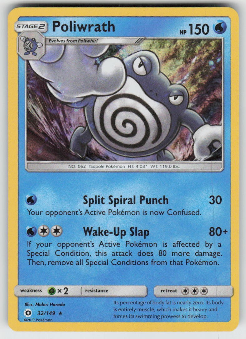 Holo Poliwrath 32/149 Holo Rare SM Base Set Near Mint