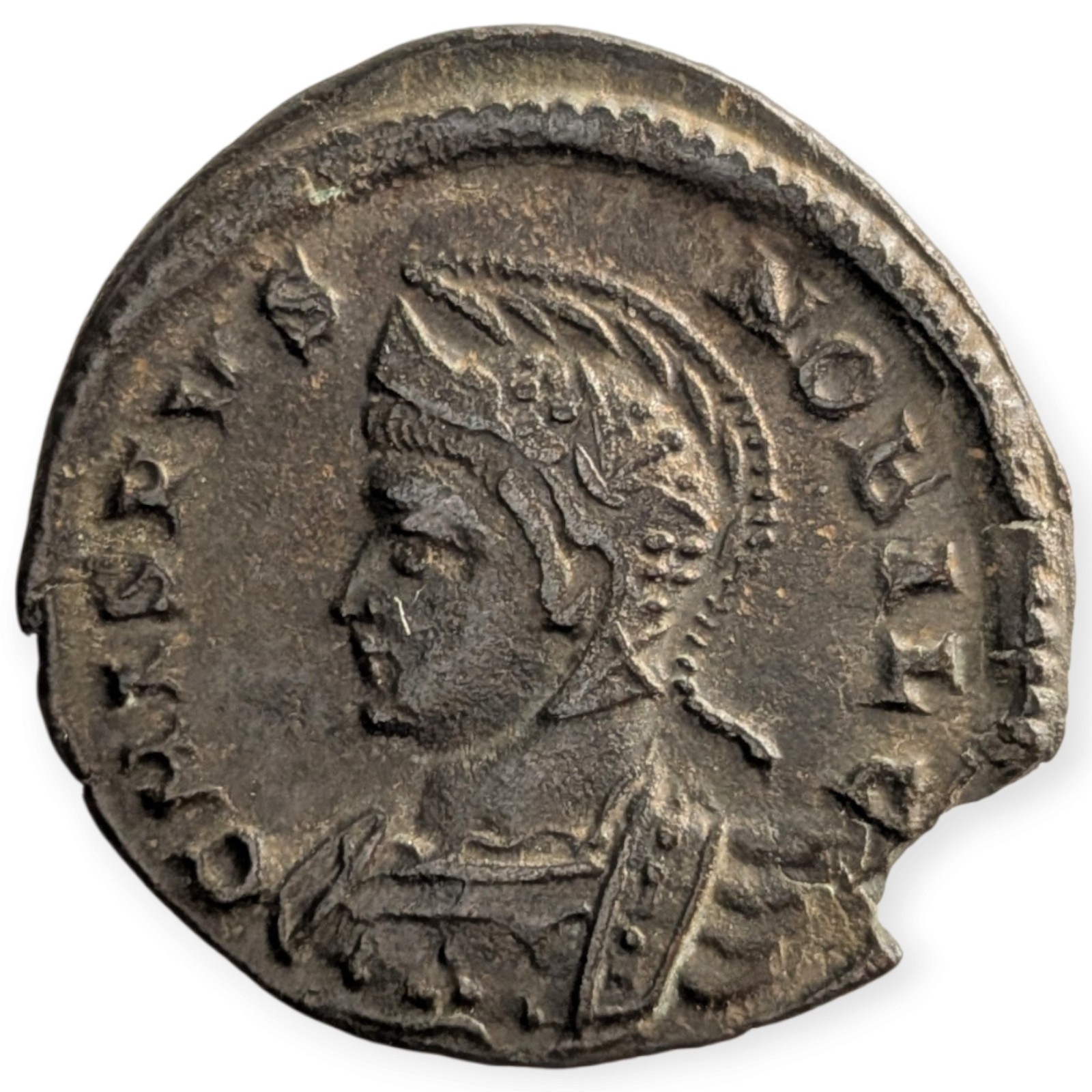 Roman Britain Crispus AE Follis 321-322 AD Londinium Mint Beat Tranquilas 10A