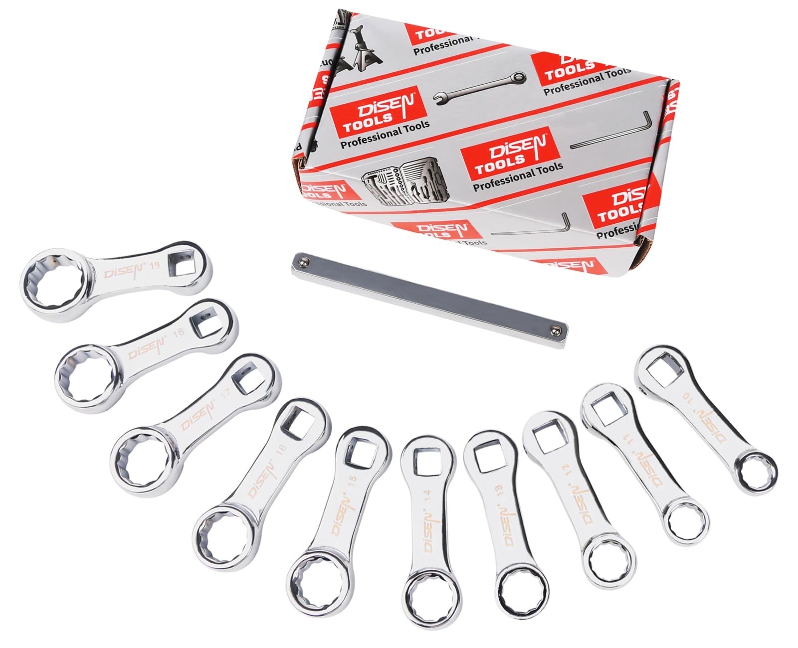 10PCS Metric Torque Wrench Adapter Set 10-19mm 3/8\