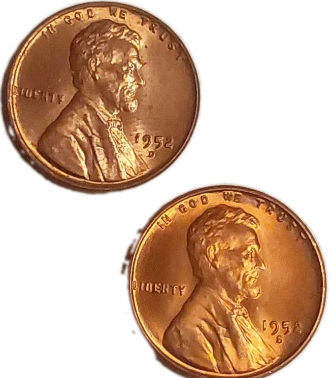 1952-D & S Lincoln Wheat Red Gem Uncirculated Cents Free Post Tracking 