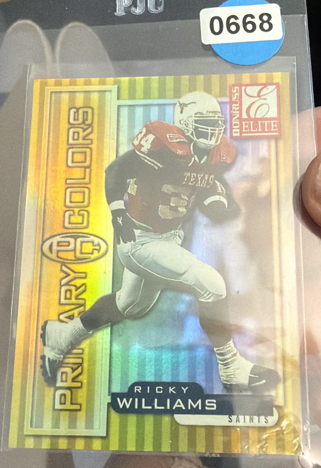 1999 Donruss Elite - Primary Colors Ricky Williams #30 Yellow /1875 (RC) 668 1999 Donruss Elite - Primary Colors Ricky Williams #30 Yellow /1875 (RC) 668