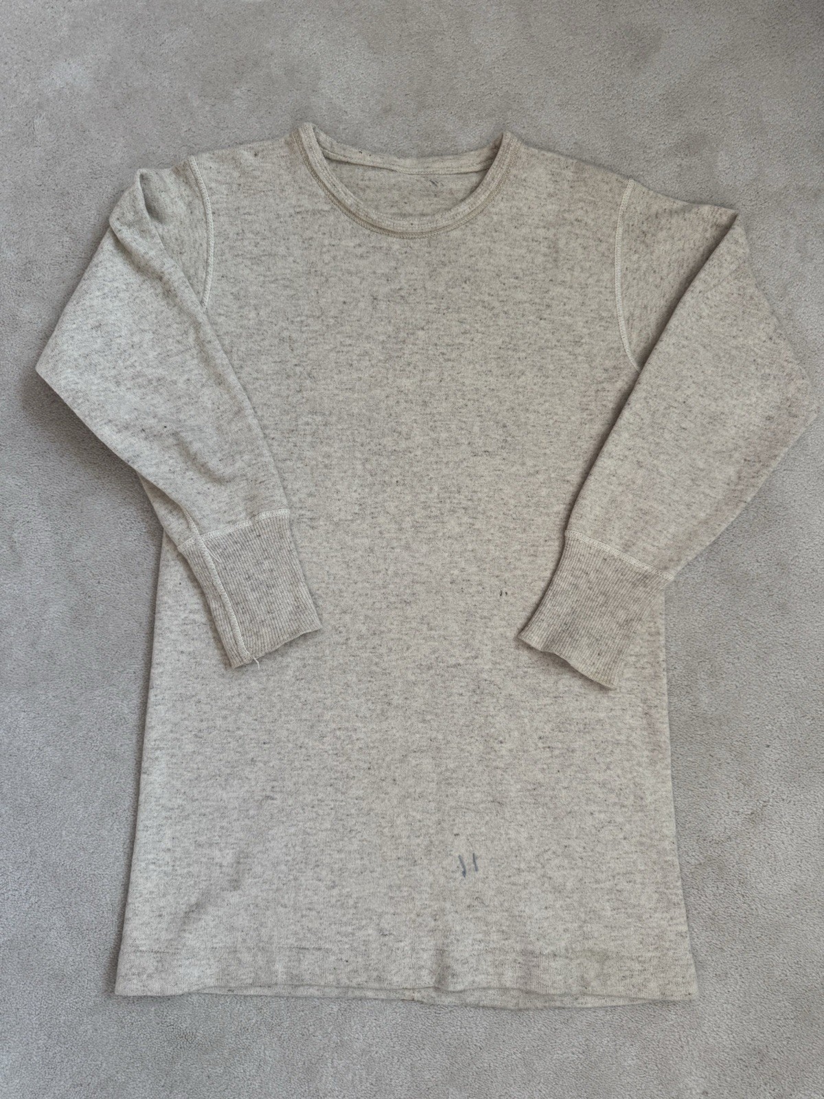 Circa 1940-50s Wool Jersey/Thermal Speckled Gray Men’s M Circa 1940-50s Wool Jersey/Thermal Speckled Gray Men’s M