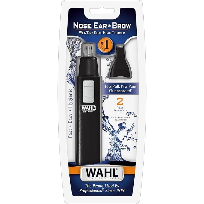 Wahl 5567-500: Ear, Nose and Brow Wet/Dry Battery Trimmer - Black