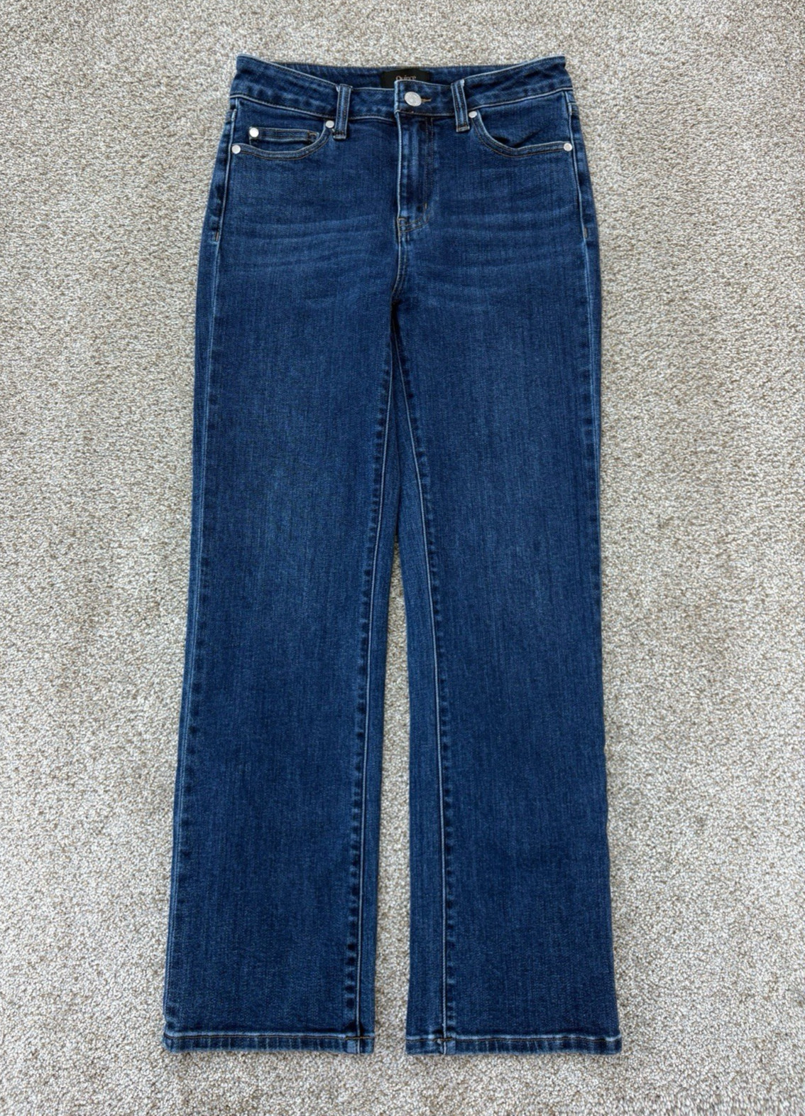 Quince Stretch High Rise Straight Fit Jeans Women\'s 26 Blue Dark Indigo Organic