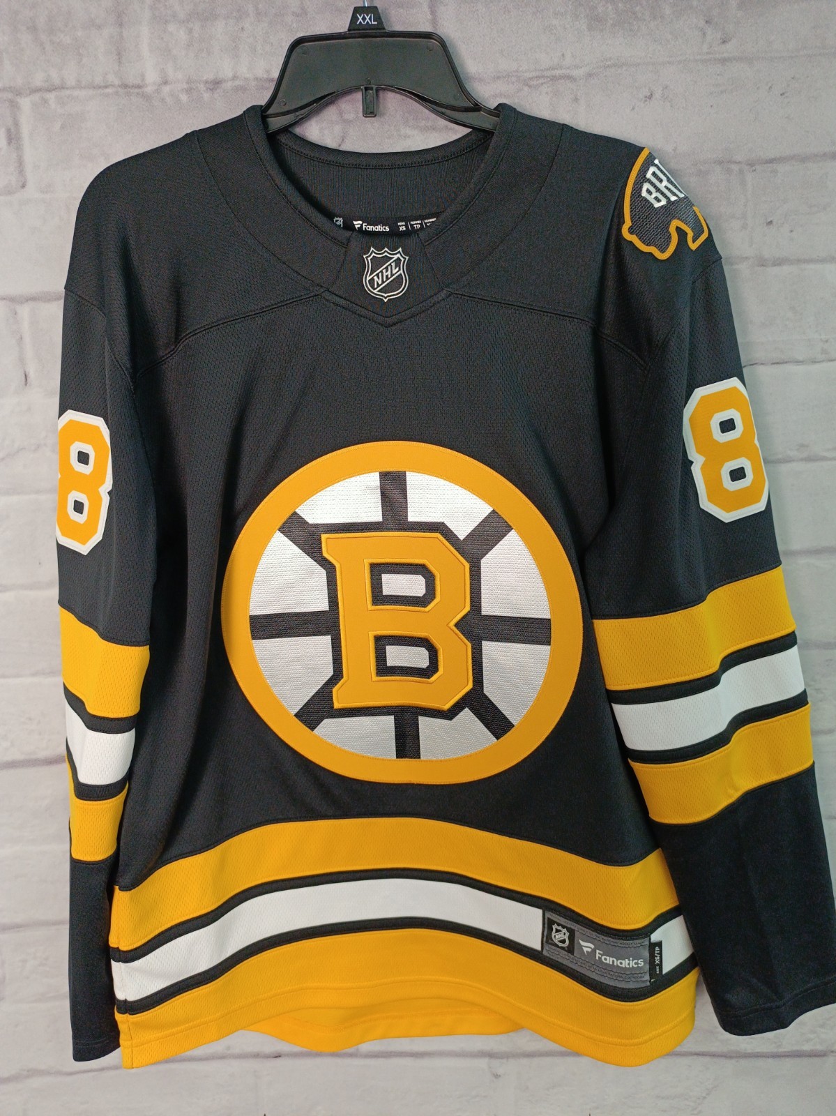 Fanatics Boston Bruins David Pastrnak #88 NHL Jersey Men\'s XS Black Yellow White