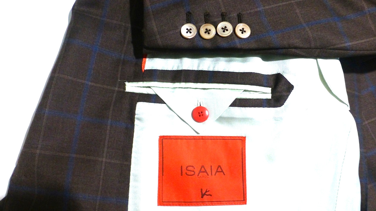 Isaia Blazer 58L/48L Plaid 140\'s DELAIN SELECTION Jacket Sport Coat Brown