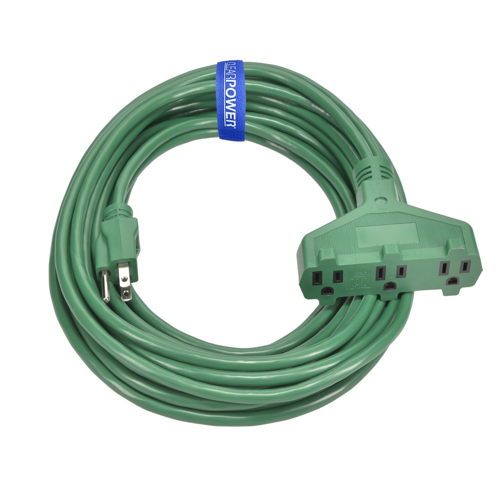CP Green Extension Cord 35 ft 16/3 SJTW 3-Outlet Holiday Outdoor Garden CP10194