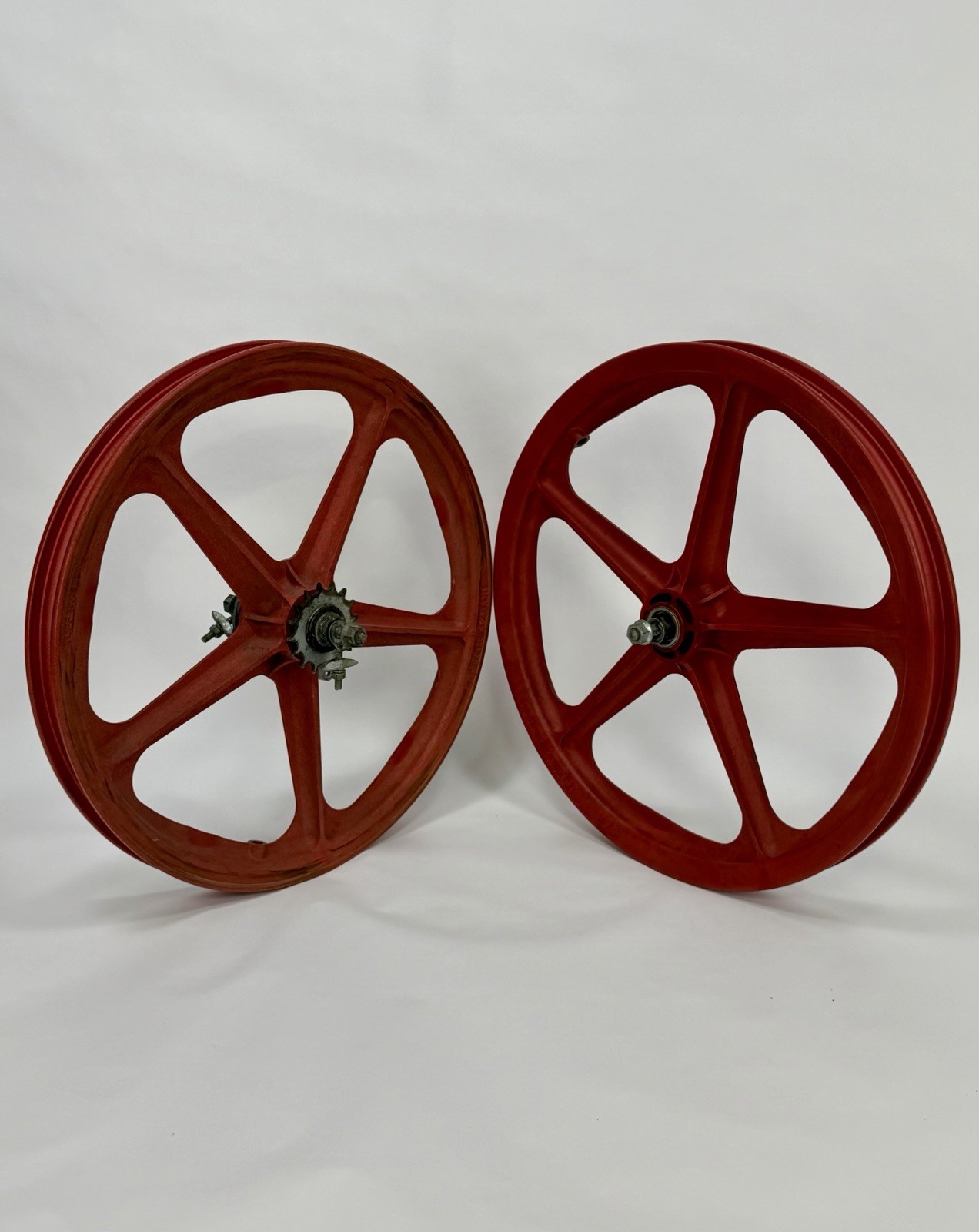 Vintage Skyway Tuff Wheel I Early 1980s Red 20 in Wheelset Old School BMX Mags