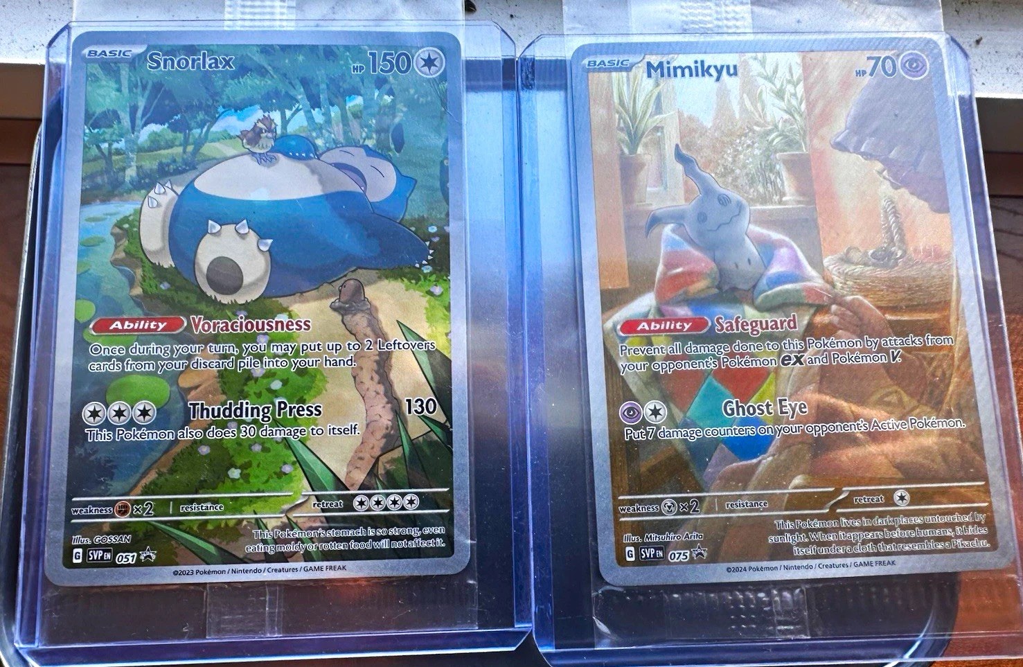 Pokemon TCG SVP Promo Holo Snorlax 051 & Mimikyu 075 Lot of 2 English