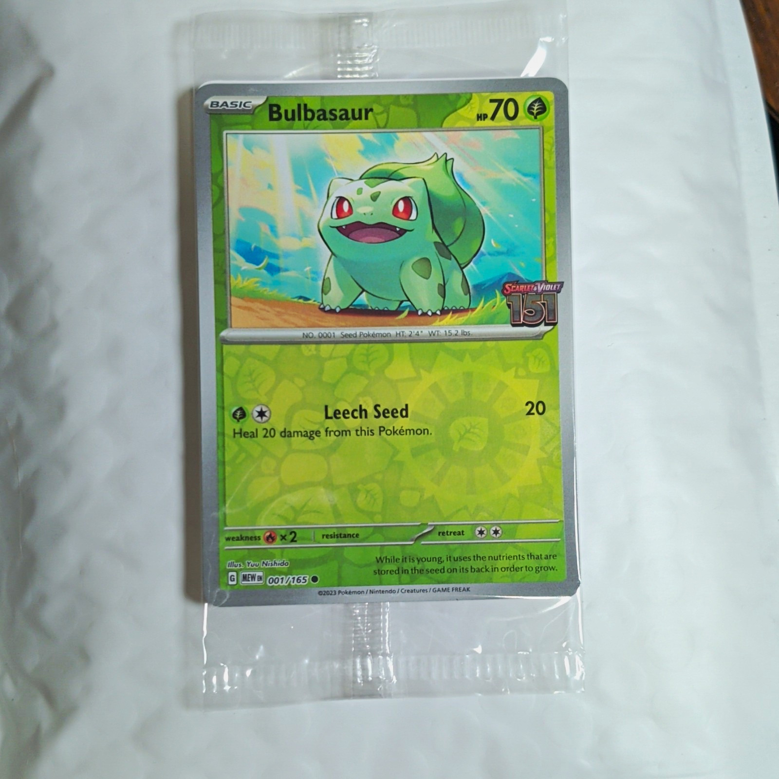 Rare New & Sealed Pokemon Bulbasaur Promo Card 151 stamped USA CCG Collectible Rare New & Sealed Pokemon Bulbasaur Promo Card 151 stamped USA CCG Collectible