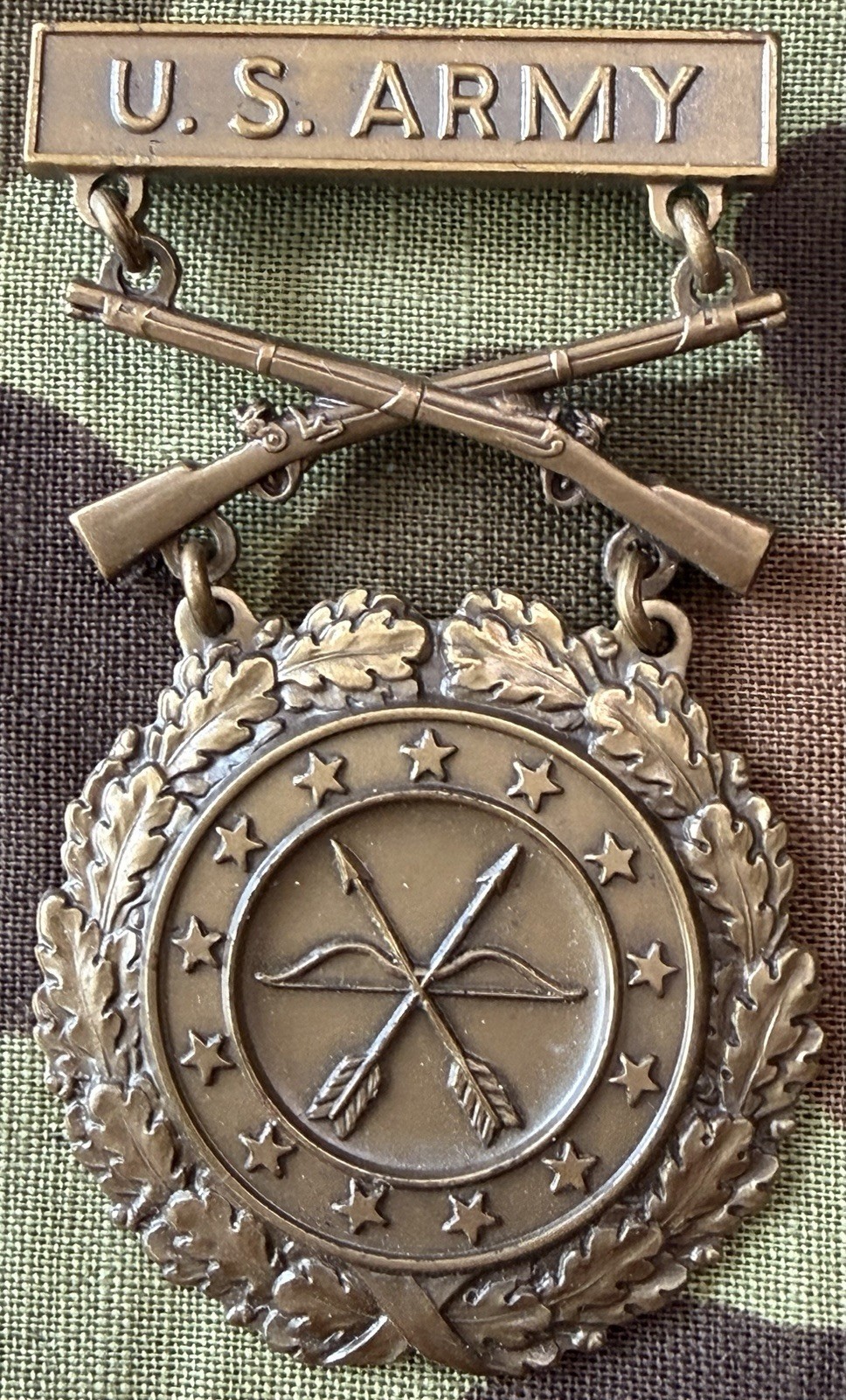 US Army Excellence In Competition Bronze Rifle Badge EIC U.S. Army top bar