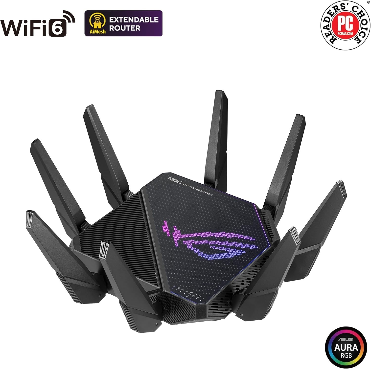 ASUS ROG Rapture GTAX11000 Wireless Pro Tri-Band WiFi 6 Extendable Gaming Router