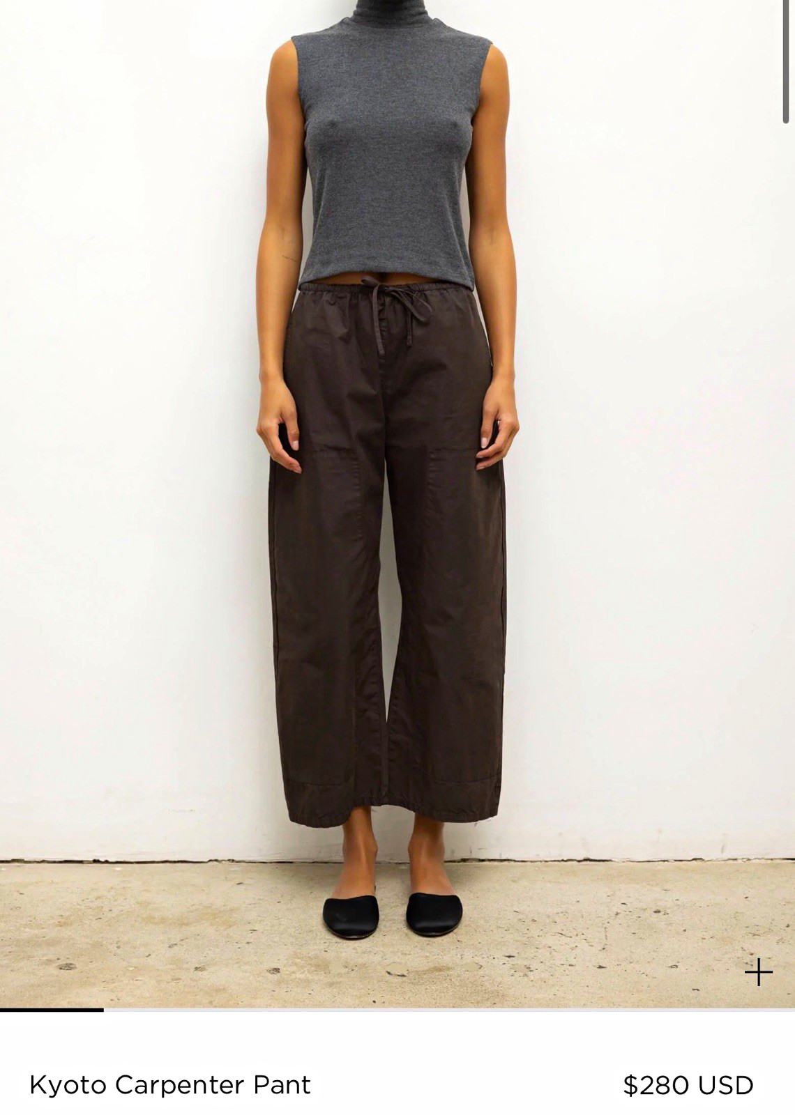 LESET Brown Kyoto Carpenter Pants Wide-Leg Drawstring size small