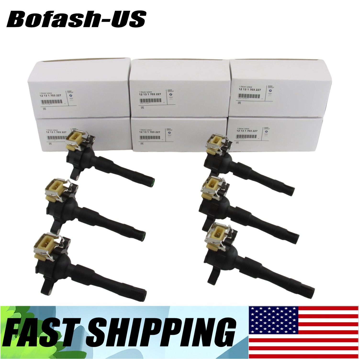 OEM 6pcs Ignition Coils for BMW E46 320i 323i 325i 328i 1996-2002 12131703227