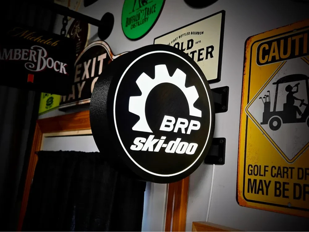 BRP Ski-Doo LED Sign 9 Inch Double Sided Snowmobile Garage Light 3D Printed