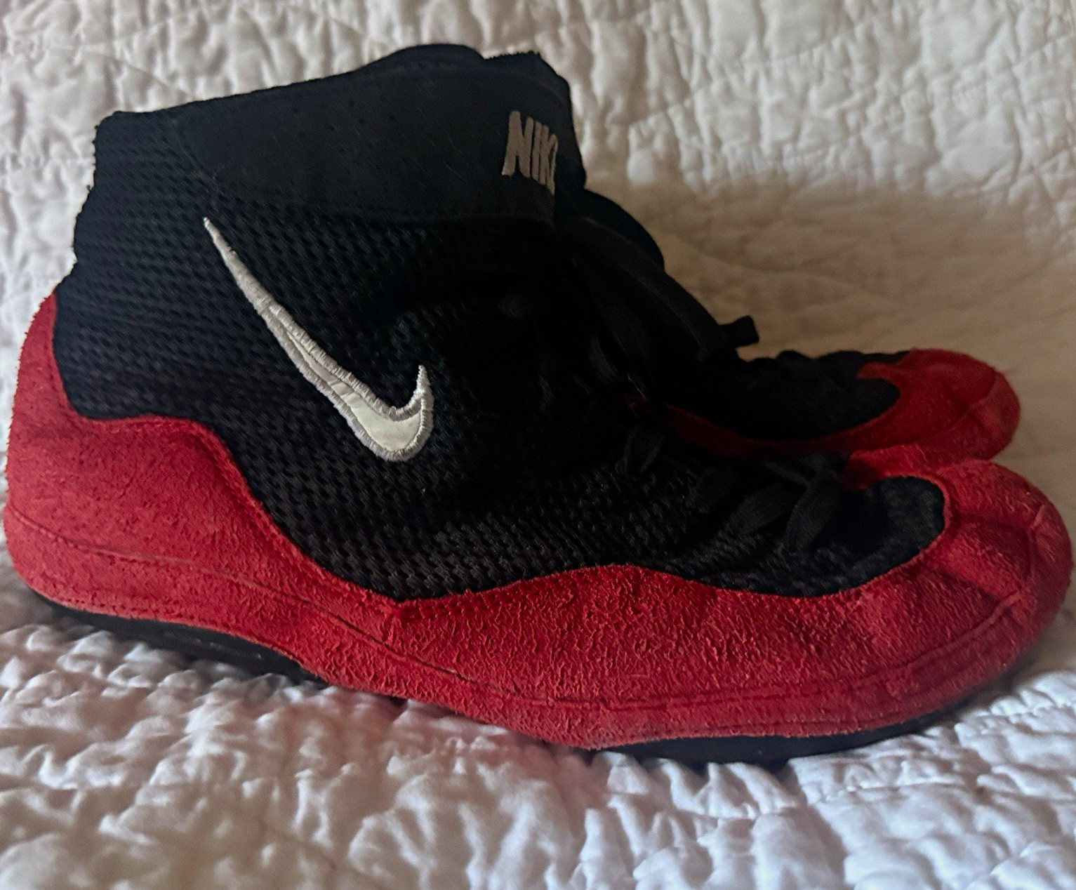 Vintage Nike Inflict 3 Wrestling Shoes in the iconic Black and Red - Men’s 10.5