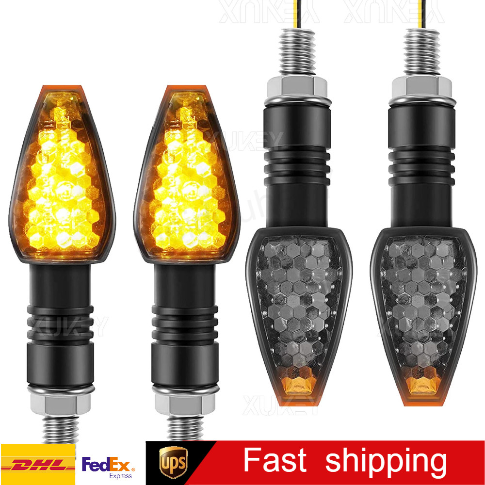 Turn Signal 4x LED Indicators Dual For Sports Motorcycle Dirt Bike Light Blinker