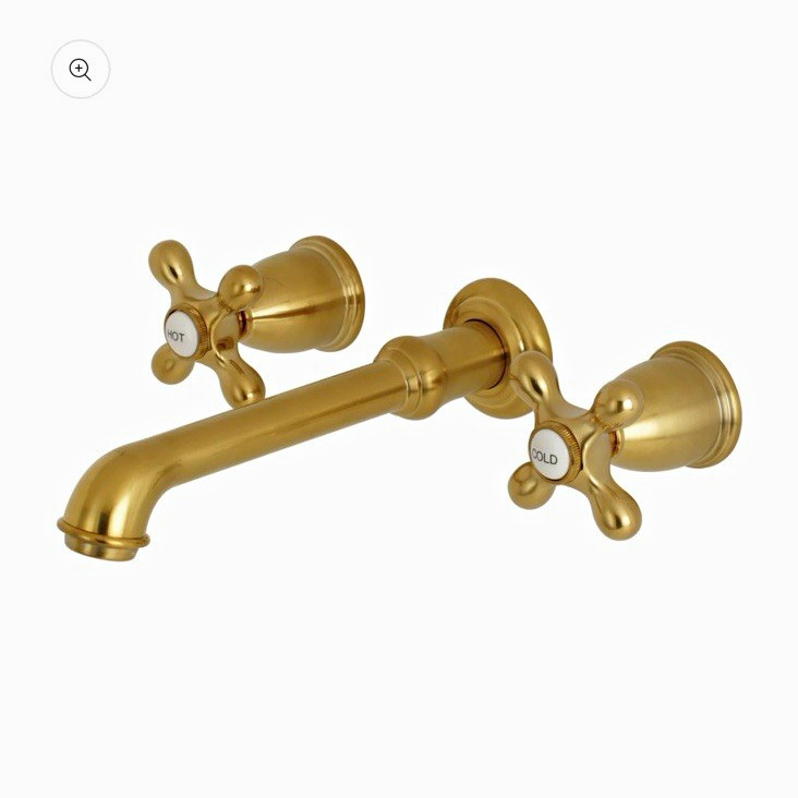 Kingston Brass KS7127TL English Country Wall Mount 3-Hole 8in Bathroom Faucet