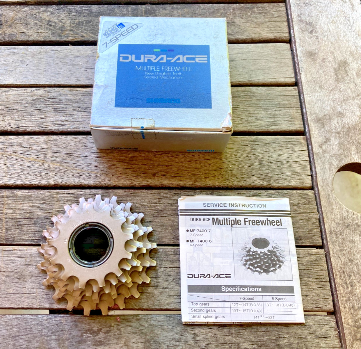 NOS Vintage Shimano Dura Ace MF-7400 7-sp SIS Freewheel 13-21t