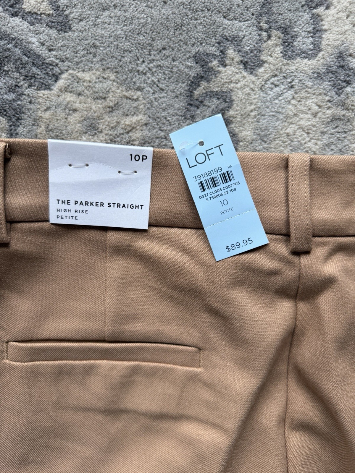New LOFT The Parker Straight High Rise Pant Petite 10p Camel