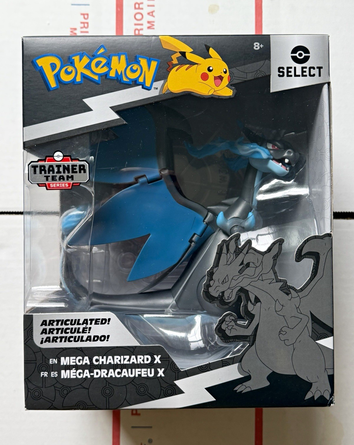 Jazwares Pokémon Select Trainer Team Mega Charizard X Articulated Figure Stand Jazwares Pokémon Select Trainer Team Mega Charizard X Articulated Figure Stand