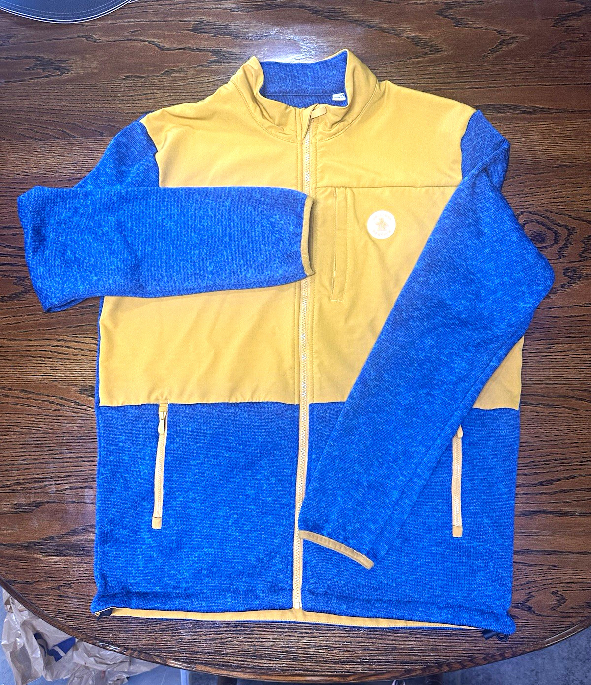 Original Penguin Men’s Blue/Yellow Full Zip Jacket Stand-Up Collar Pockets L Original Penguin Men’s Blue/Yellow Full Zip Jacket Stand-Up Collar Pockets L