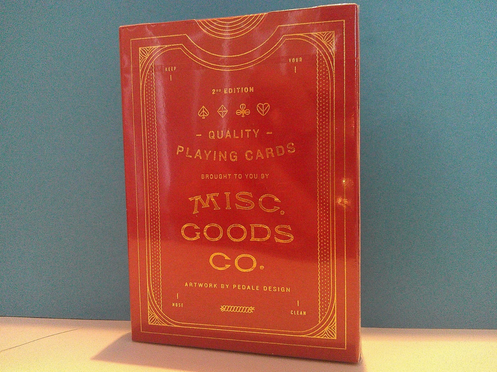 ONE NEW SEALED MISC GOODS V2 RED EDITION PLAYING CARDS PEDALE DESIGN & USPCC MFG