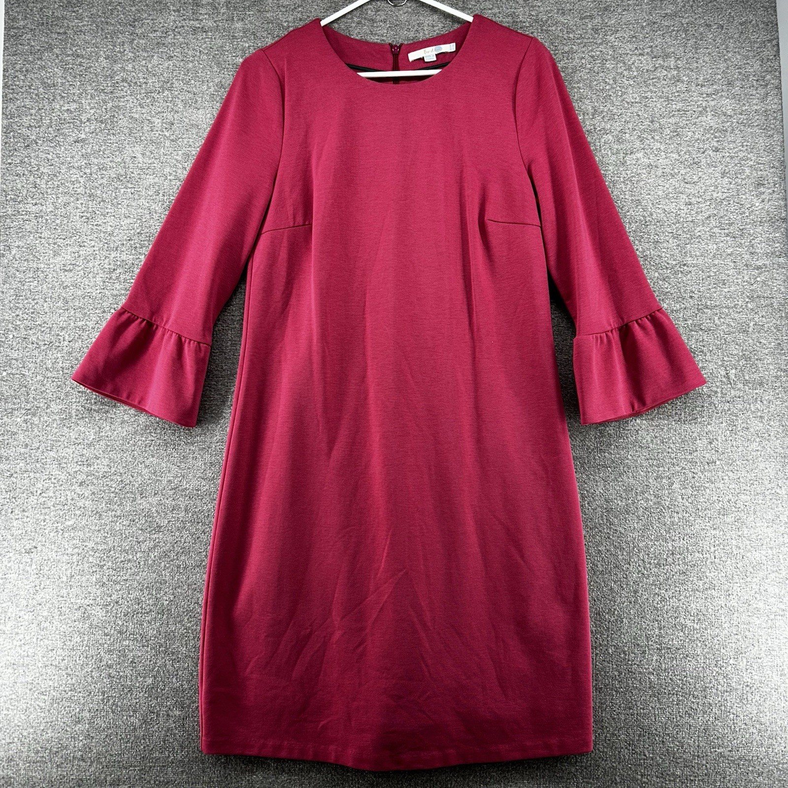 Boden Lavinia Ponte Knit Dress Women Size 8R Red Casual Zip Back