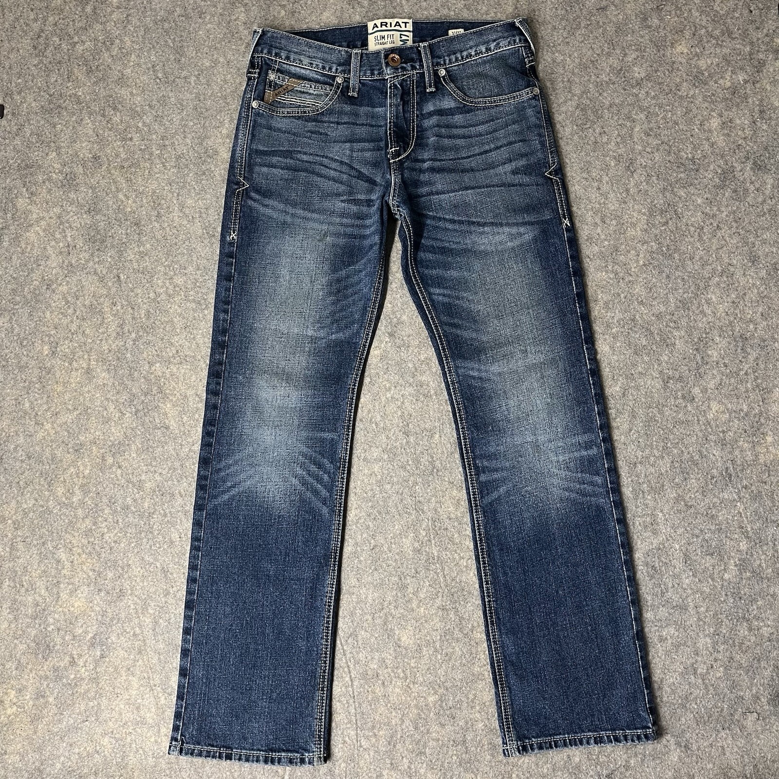 Ariat M7 Slim Fit Straight Leg Jeans Mens 31x32 (Fit 32x32) Dark Wash Cowboy