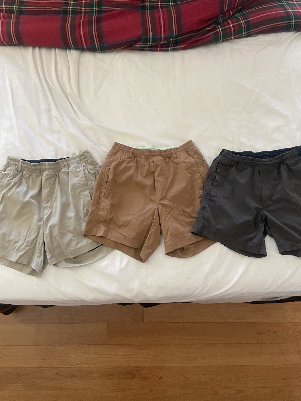 Birddogs Men’s Shorts Lot of 3 Lined Athletic Golf Tan Khaki Charcoal Sz Size