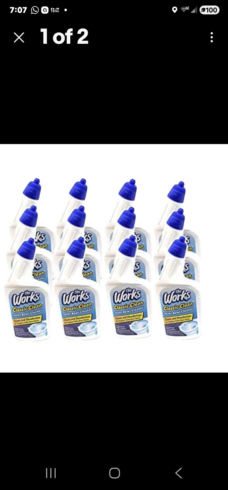 12 Pack The Works Classic Clean Toilet Bowl Cleaner 24 fl oz 12 Pack The Works Classic Clean Toilet Bowl Cleaner 24 fl oz