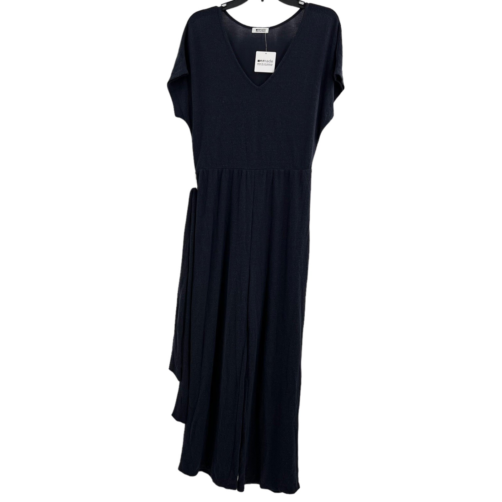 LAMade Blue Short Sleeve Jersey Knit Jumpsuit Size Small New