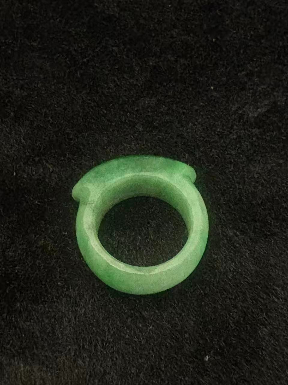 An antique Chinese jadeite ring from the Qing Dynasty.