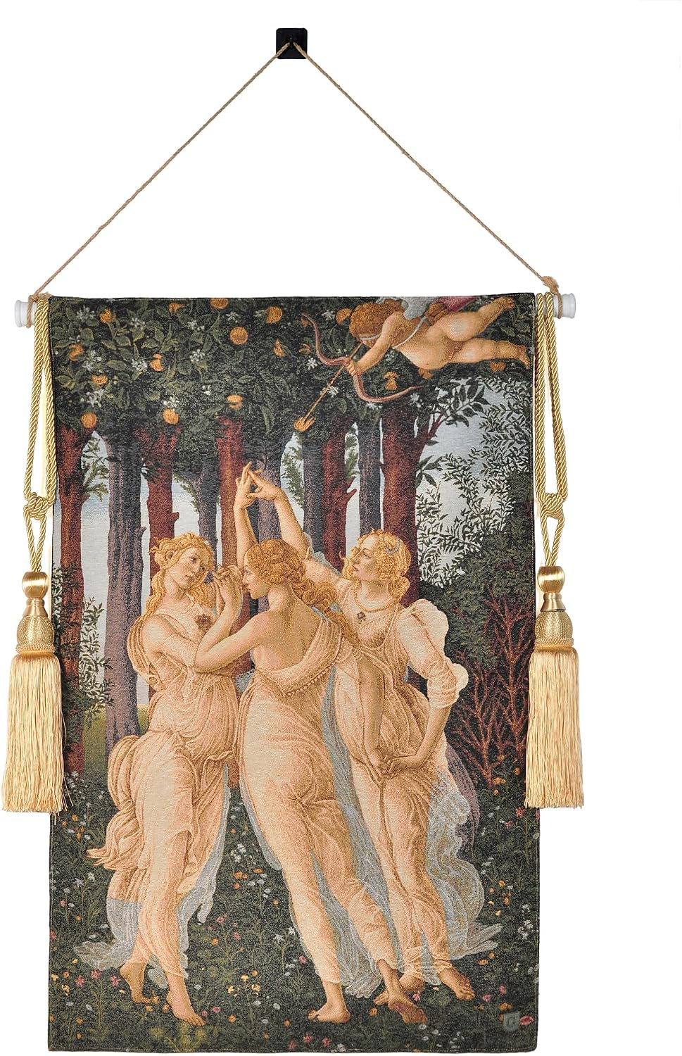 Medieval Vintage Tapestry Wall Hanging - Jacquard Art Replica of Three Nymphs Medieval Vintage Tapestry Wall Hanging - Jacquard Art Replica of Three Nymphs