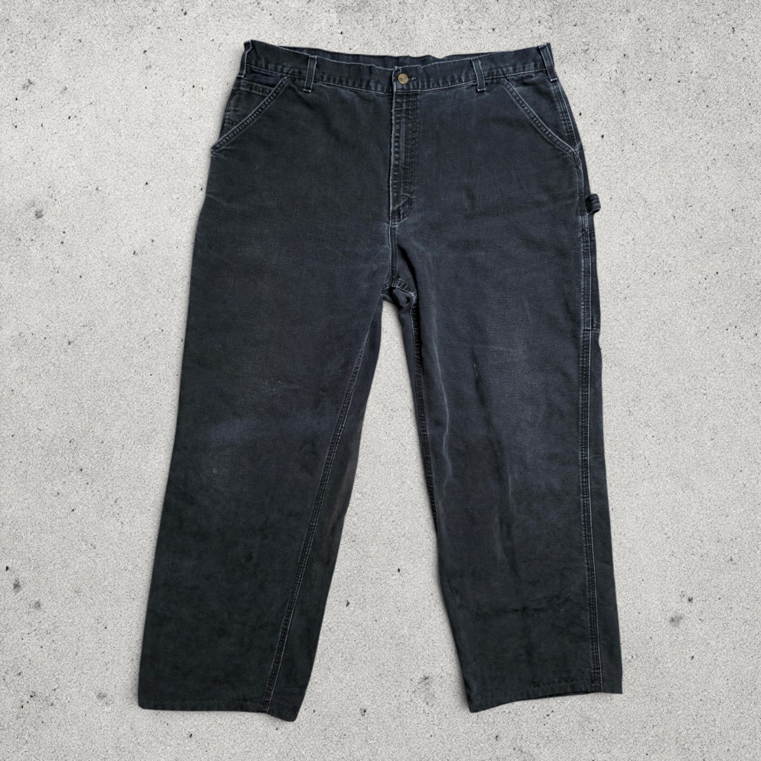 Vintage Carhartt Mens 40x32 Canvas Carpenter Pants B11 BLK Union Made in USA